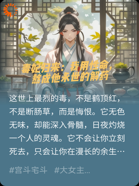 毒妃归来：我用性命，熬成他永世的解药