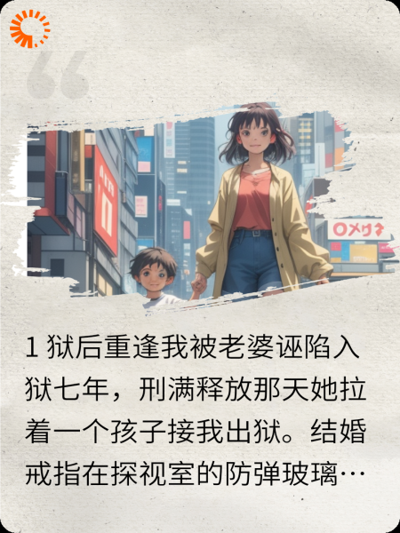 妻子拉着一个孩子接我出狱