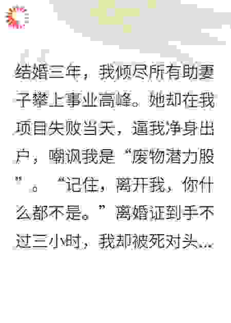 离婚当天，我闪婚了首富千金