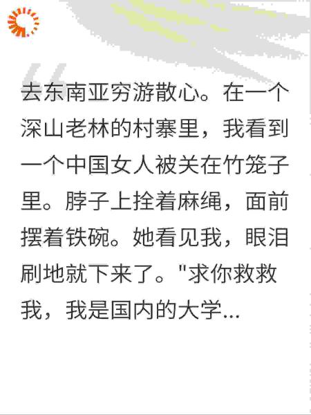 东南亚救了个被当狗养的女教授，三天后我跪求收回她