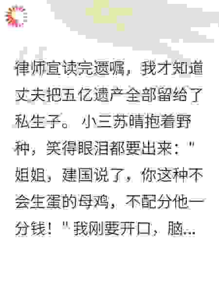丈夫留五亿给私生子被系统抹杀了