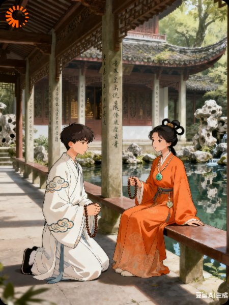 九曲在灵隐寺与师兄交谈
